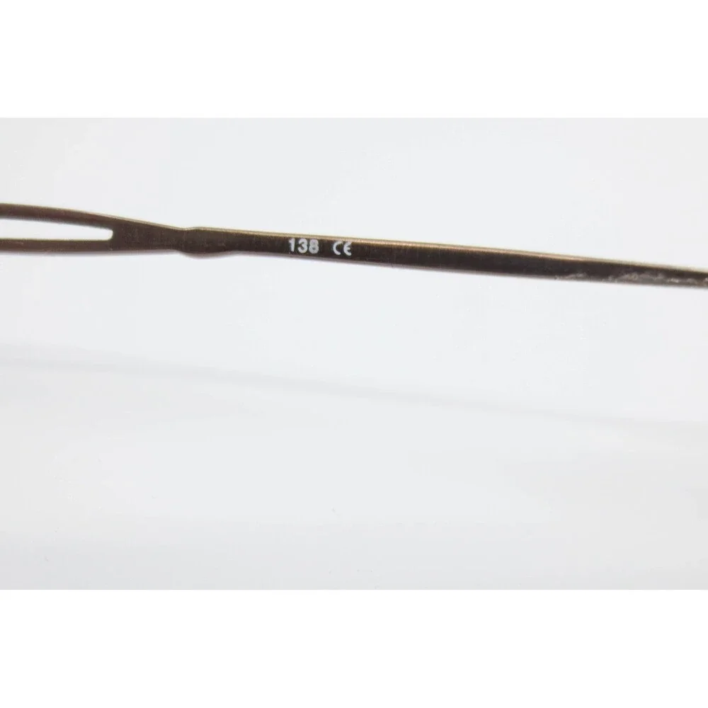 Brown Rimless Eyeglass Frames 53-16-135 Rectangular Metal Demo Lenses 38572